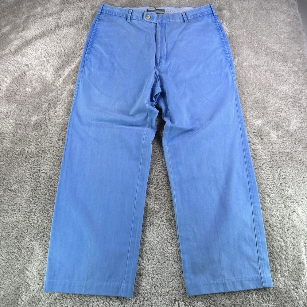 Peter Millar Vintage Mens 33 x 27 Blue Pima Cotton Chino Pants Straight Leg Golf